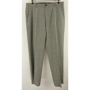 Club Monaco Mens 36 x 34 Gray Twill Wool Flat Front Mid Rise Chino Trouser Pants